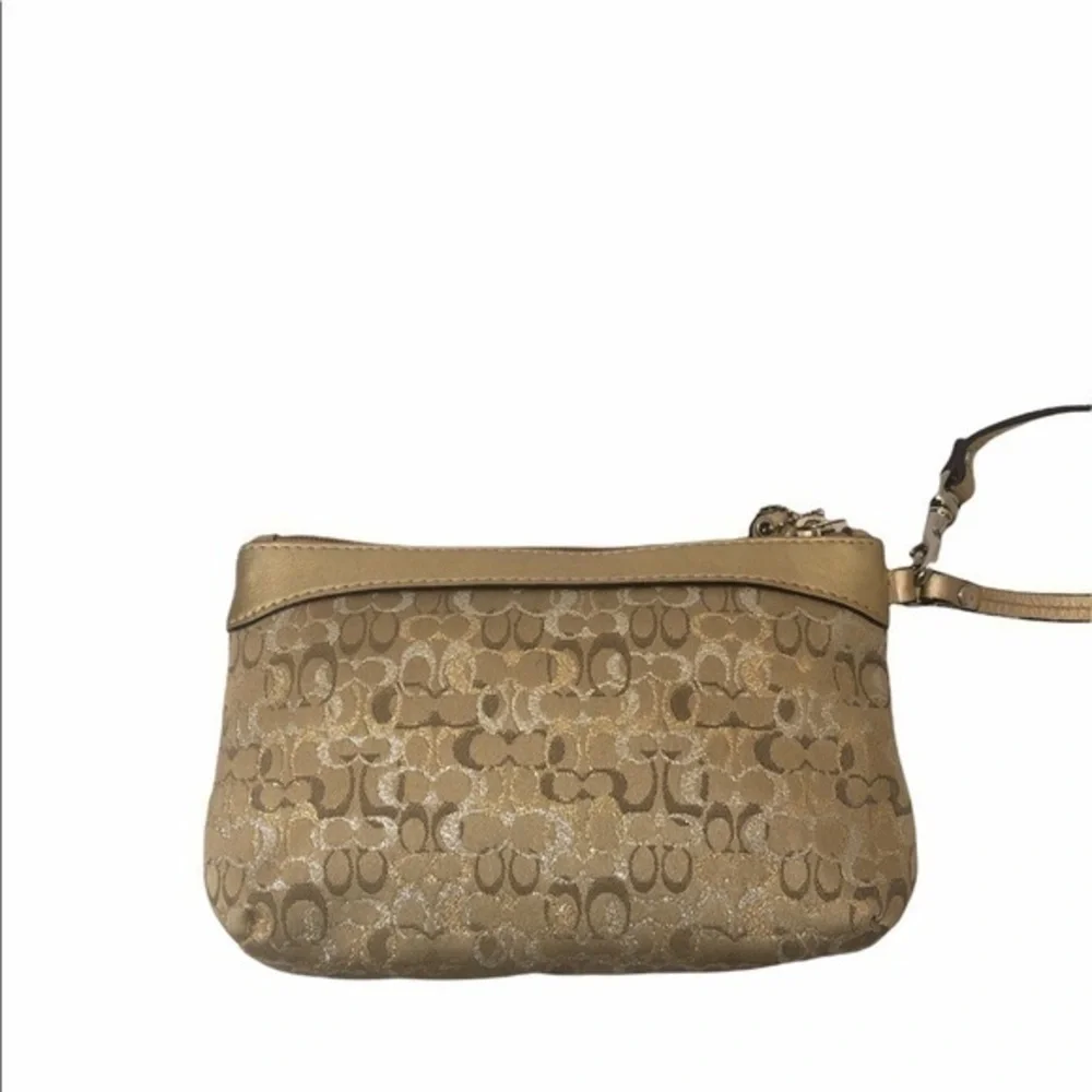 Coach gold optic wristlet